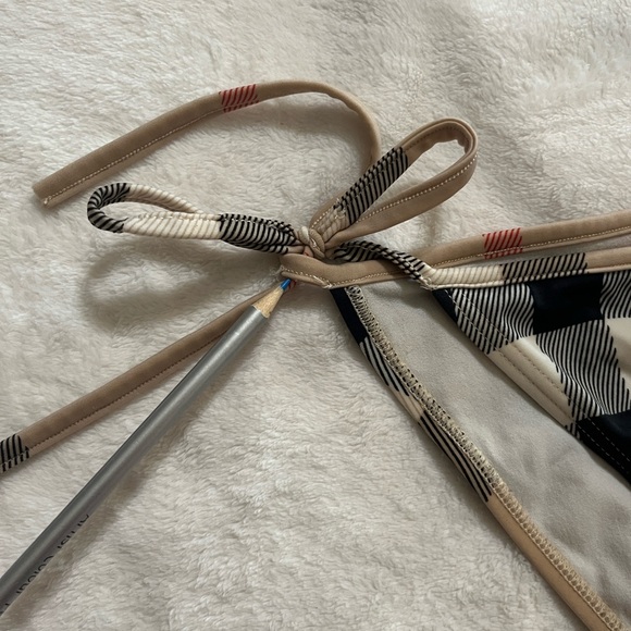 Burberry Plaid Bikini Set in Tan and Black - Picture 10 of 14